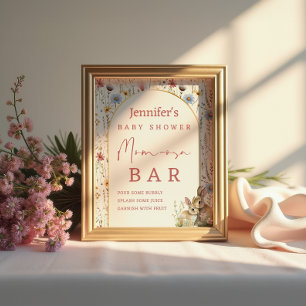 Poster Panneau de bar Maman-osa beige lapin floral Boho