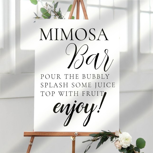 Poster Panneau de bar Mimosa à texte minimal Script (Créateur téléchargé)