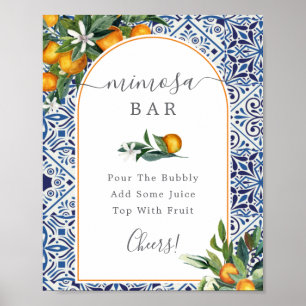 Poster Panneau de bar Mimosa Citrus et carreaux