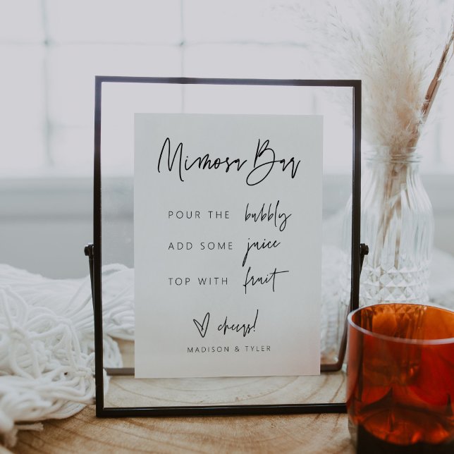 Poster Panneau de bar Mimosa Fête de mariage G400 (Créateur téléchargé)