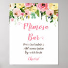 Panneau de bar Mimosa floral rose et jaune