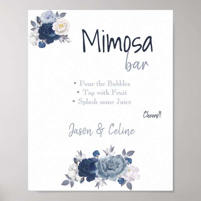 Poster Panneau de bar Mimosa modifiable imprimable (Devant)
