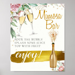 Poster Panneau de bar Mimosa pour brunch de mariage Folia