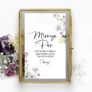 Poster Panneau de bar Mimosa pour mariage champêtre