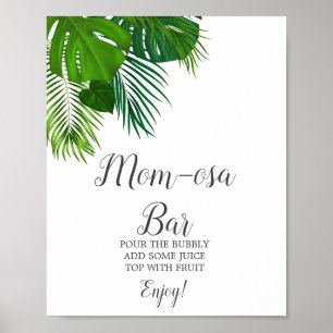 Poster Panneau de bar Mom-osa à la palme tropicale
