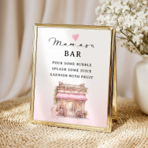 Panneau de bar Mom-osa floral rose Élégant Bar à M