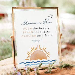 Poster Panneau de bar Momosa de coucher de soleil tropica