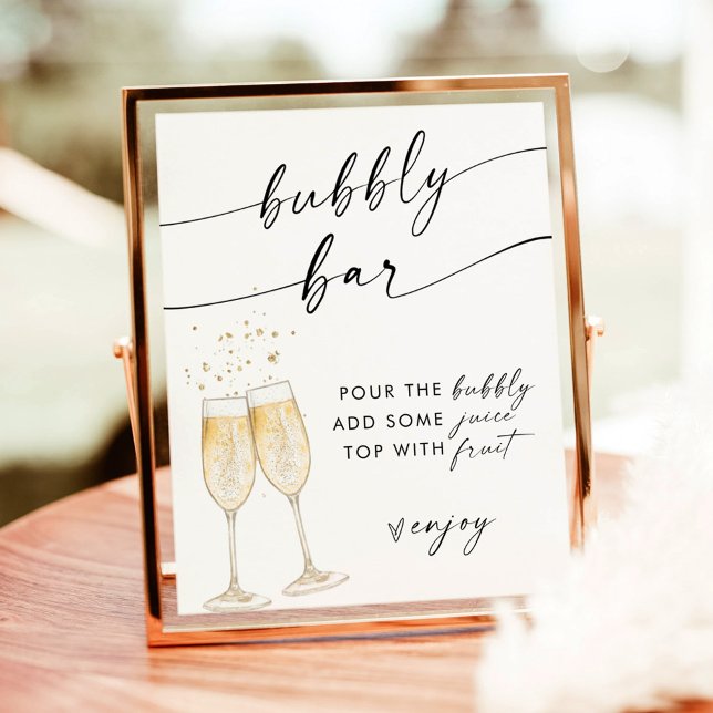Poster Panneau de bar pétillant pour mariage bohème | Pan (Créateur téléchargé)