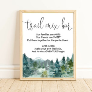 Poster Panneau de barre de mélange de sentier montagnes r