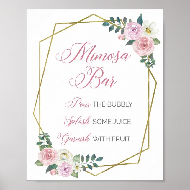 Poster Panneau de barre géométrique florale Mimosa (Devant)