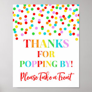 Poster Panneau de barre Popcorn Arc-en-ciel Confetti