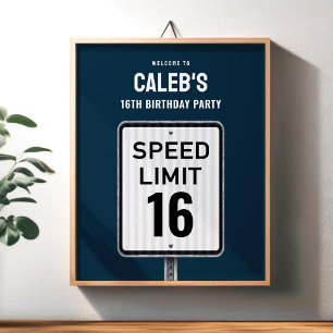 Poster Panneau de bienvenue 16e anniversaire Limite de vi