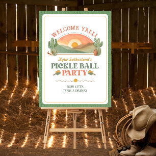 Poster Panneau de bienvenue à la fête de pickleball weste