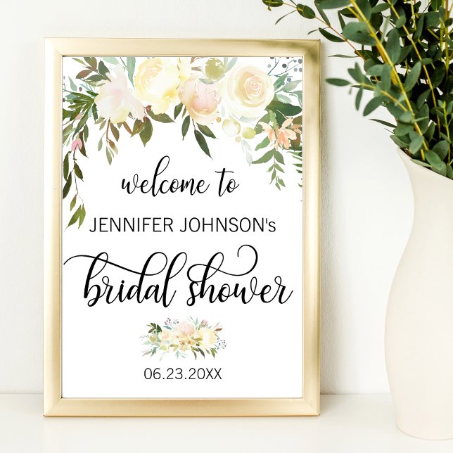 Poster Panneau de BIENVENUE à une réception de mariage fl (Créateur téléchargé)