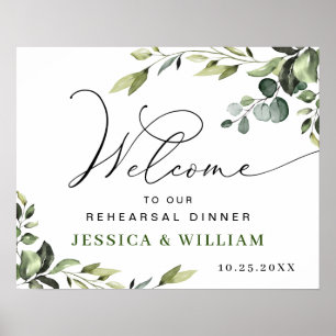 Poster Panneau de bienvenue au dîner de répétition Élégan