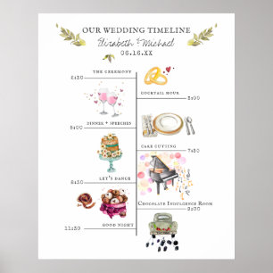 Poster Panneau de bienvenue au programme du mariage