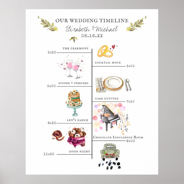 Poster Panneau de bienvenue au programme du mariage (Devant)