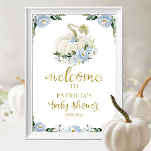Poster Panneau de bienvenue Baby Shower automne citrouill