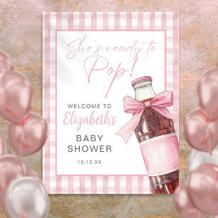 Poster Panneau de bienvenue Baby Shower Bouteille de Soda