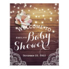 Panneau de bienvenue Baby Shower Fleurs Guirlandes