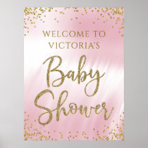 Panneau de bienvenue Baby Shower Rose Gold