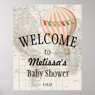 Poster Panneau de bienvenue ballon Oh les endroits où ell