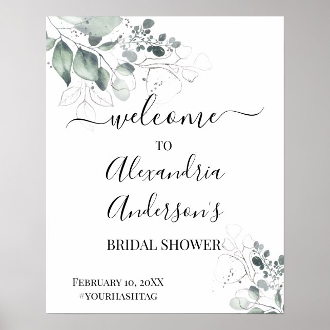 Poster Panneau de bienvenue de Baby Shower de mariage aux (Devant)