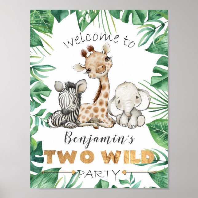 Poster Panneau de bienvenue de deux fêtes d'anniversaire  (Devant)