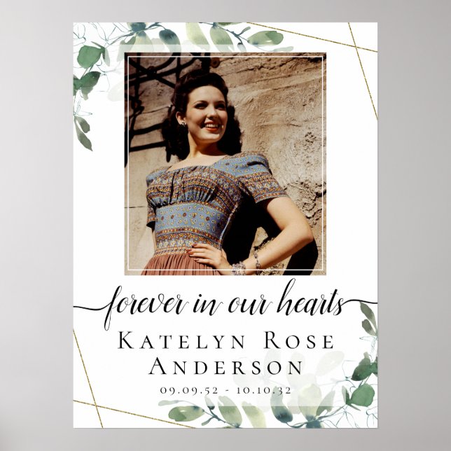 Poster Panneau de bienvenue de funérailles d'eucalyptus p (Devant)