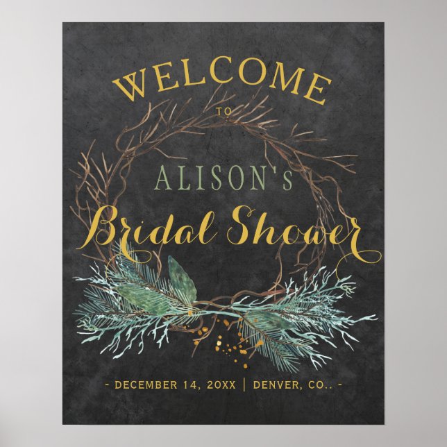 Poster Panneau de bienvenue de la courge d'hiver moderne (Devant)