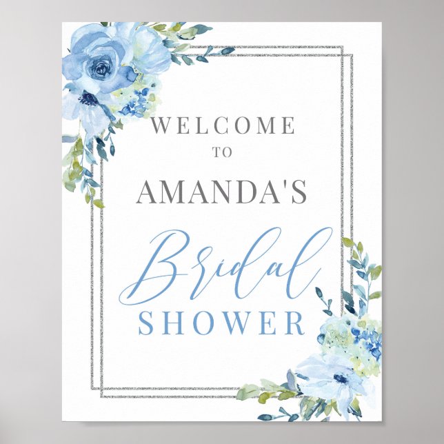 Poster Panneau de bienvenue de la douche de la nuptiale f (Devant)