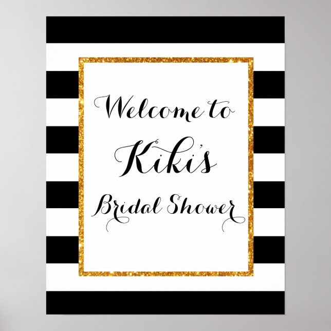 Poster Panneau de bienvenue de la douche nuptiale moderne (Devant)