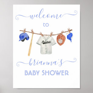 Poster Panneau de bienvenue de Little Slugger Baby shower