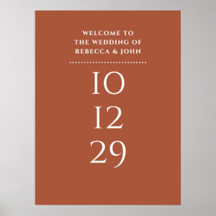 Poster Panneau de bienvenue de mariage à date spéciale en