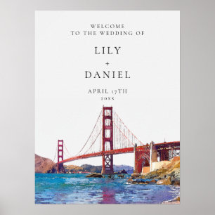 Poster Panneau de bienvenue de mariage à San Francisco