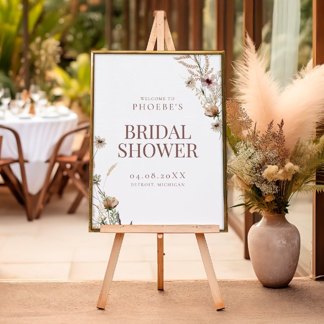 Poster Panneau de bienvenue de mariage aux fleurs sauvage (Créateur téléchargé)
