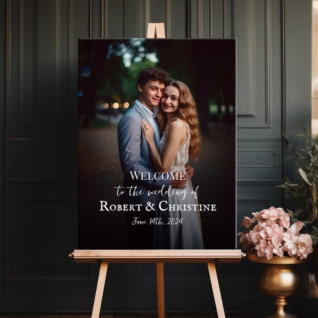 Poster Panneau de bienvenue de mariage avec écriture élég (Créateur téléchargé)