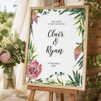 Poster Panneau de bienvenue de mariage avec motif aborigè