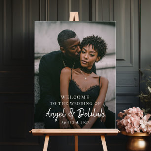 Poster Panneau de bienvenue de mariage avec photo