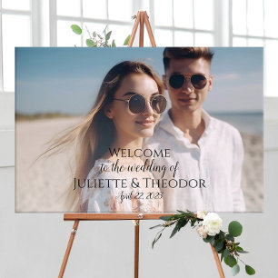 Poster Panneau de bienvenue de mariage avec photo