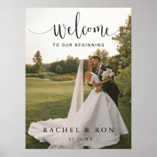 Poster Panneau de bienvenue de mariage avec photo