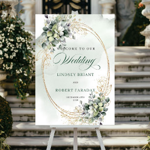 Poster Panneau de Bienvenue de Mariage Bohème Romantique 