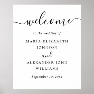 Poster Panneau de bienvenue de mariage Classique minima