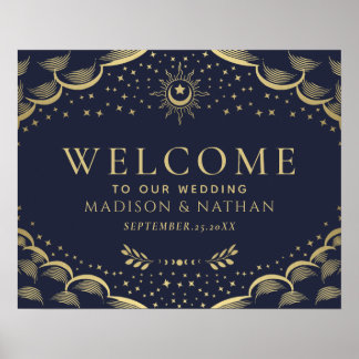 Poster Panneau de bienvenue de mariage de carte de tarot