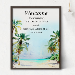 Poster Panneau de bienvenue de mariage de destination de 