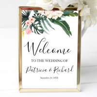 Panneau de bienvenue de mariage de destination tro