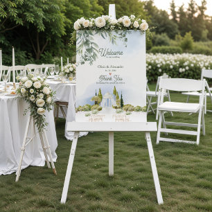 Poster Panneau de bienvenue de mariage du pavillon de jar