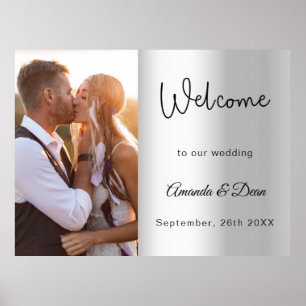 Poster Panneau de bienvenue de mariage écriture photo arg