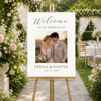 Poster Panneau de Bienvenue de Mariage Élégant Minimalist