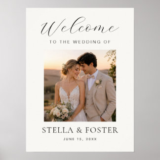 Poster Panneau de Bienvenue de Mariage Élégant Minimalist